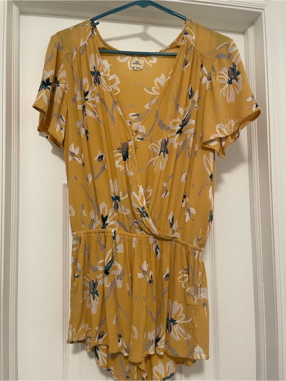 O’Neill Mustard Floral Wrap romper